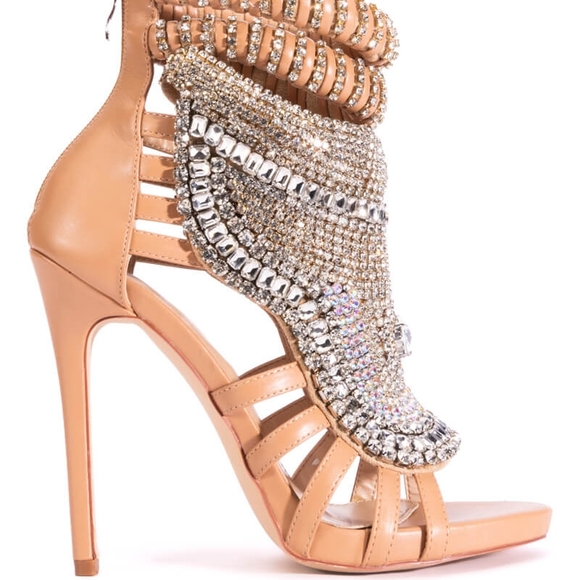 "TEARS OF APHRODITE" Dazzling Rhinestone Embellished Heels - Picture 3 of 11